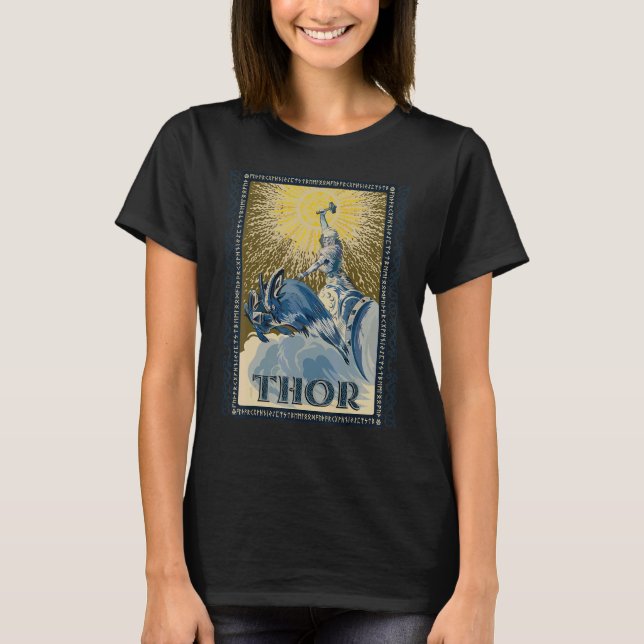 Camiseta Viking Thor Mjolnir Norse Mythology Pagan Deus (Frente)