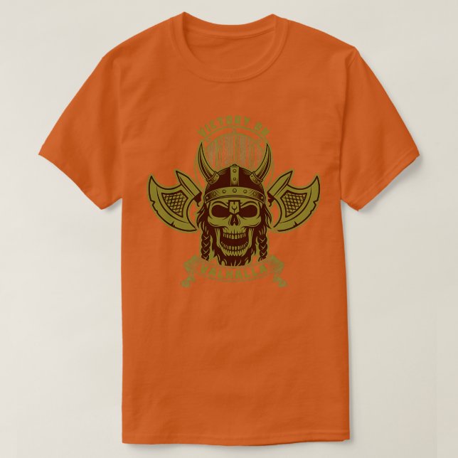Camiseta Viking Victory or Valhalla (Frente do Design)