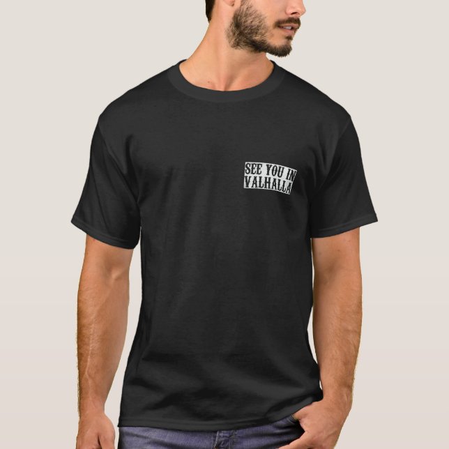 Camiseta Viking Walhalla Odin Thor Martelo Nordmann em Ambo (Frente)