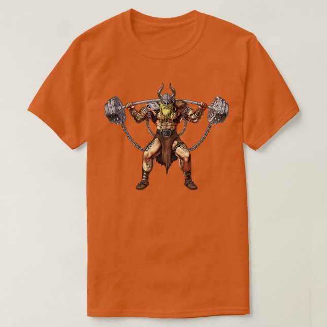 Camiseta Viking Warrior Gym Bodybuilder (Frente do Design)