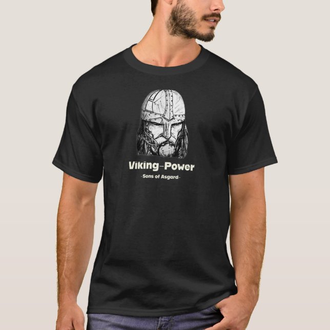 Camiseta Viking Warrior Helmet Asgard Walhalla Thor Odin W (Frente)
