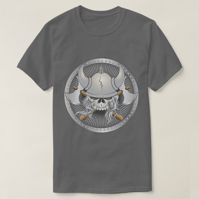 Camiseta Viking Warrior Skull (Frente do Design)