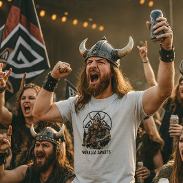 Camiseta Viking Warrior Valhalla Awaits Valknut Graphic