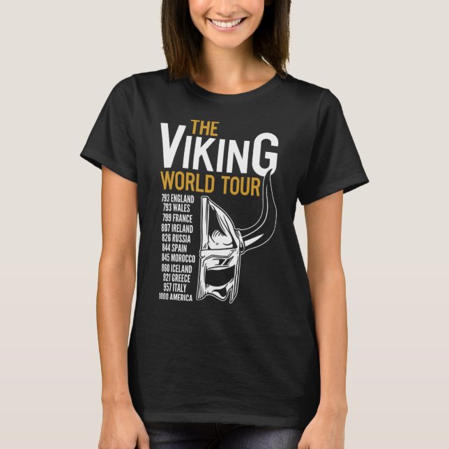 Camiseta Viking World Tour Norse Vikings Mythology Valhall (Frente)