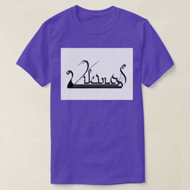 Camiseta Vikings calligraphy (Frente do Design)