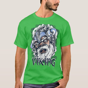 Camiseta Vikings Head Illustration Design Drawing Artwork