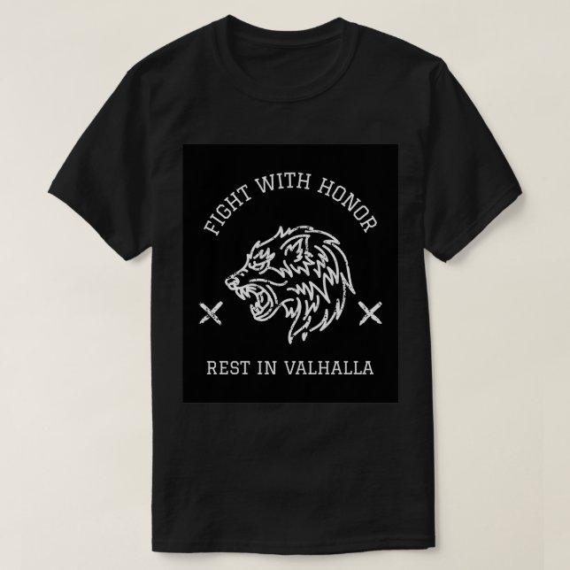 Camiseta Vikings Honor em Valhalla (Frente do Design)