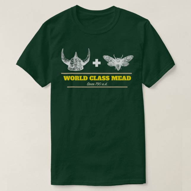 Camiseta Vikings Mead , Vikings mais Abelhas Mead Fermentat (Frente do Design)
