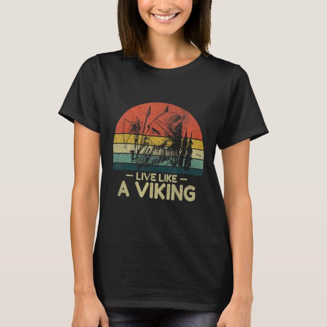 Camiseta Vikings reais vêm a Valhalla e não têm medo de (Frente)