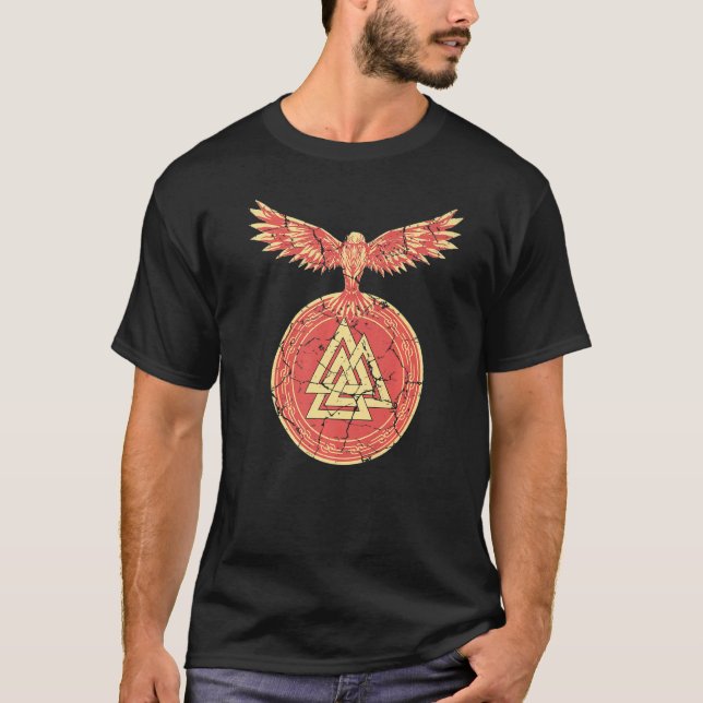 Camiseta Vikings Rune Valknut Wotan knot Odin (Frente)