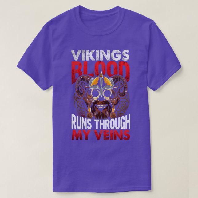 Camiseta Vikings Sangue Passa Pelas Minhas Veias (Frente do Design)