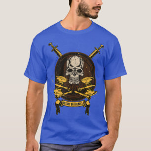 Camiseta Vikings Skull Shieldmaiden com eixos Vitória ou Va