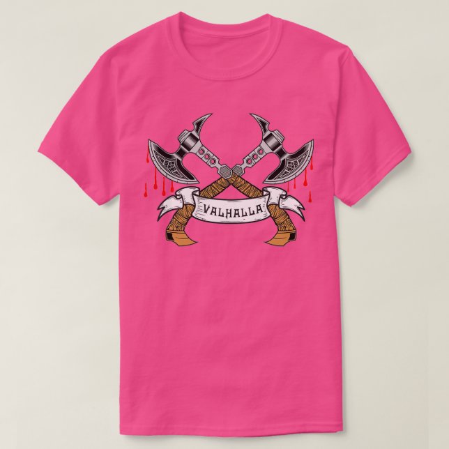 Camiseta Vikings Valhalla com machado (Frente do Design)