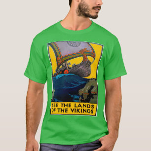 Camiseta VIKINGS Vintage 1937 Viagem e Turismo Advertisin