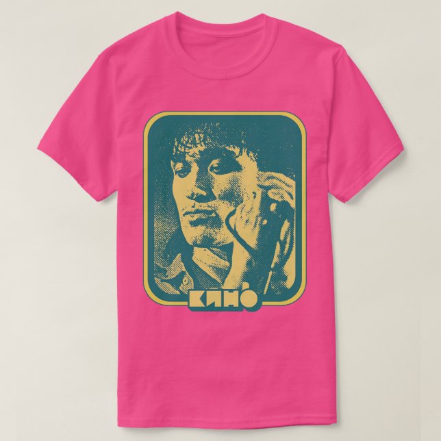 Camiseta Viktor Tsoi KINO - Design do ventilador retrô (Frente do Design)