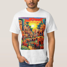 Camiseta Vila de adobe junto ao riacho