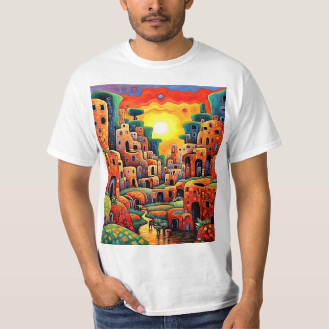 Camiseta Vila de adobe junto ao riacho (Frente)
