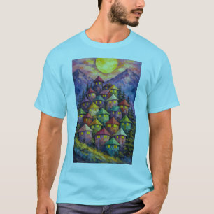 Camiseta Vila Montanhesa Colorida – Terras Abstratas Vibran