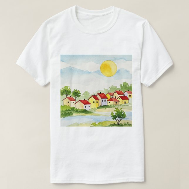 Camiseta Vila pacífica (Frente do Design)