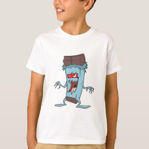 Camiseta vilão bobo barra de chocolate doce malvado