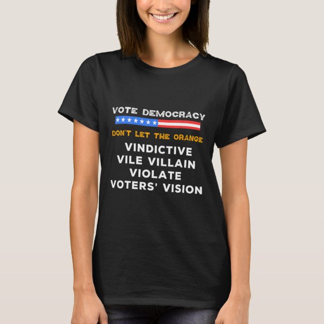 Camiseta Vílio Vindical Villain Viola Eleitores Visão Kama (Frente)