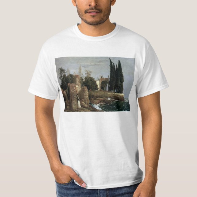 Camiseta Villa By Sea by Arnold Bocklin, Symbolism Art (Frente)