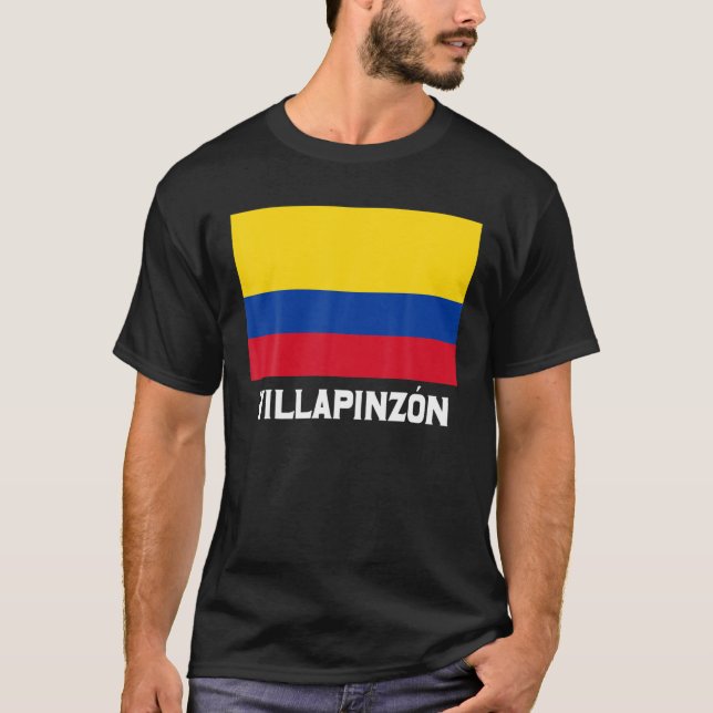 Camiseta Villapinzon Colombia Flag Emblem Escudo Bandera Cr (Frente)