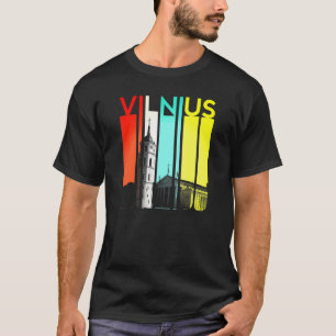 Camiseta Vílnius Lituânia Lietuva Bandeira Mar Báltico Retr