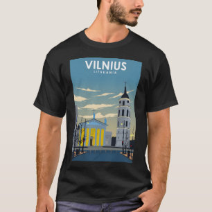 Camiseta Vilnius Lituânia Vintage Retro Mínimo Viagem Pos