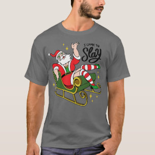 Camiseta Vim Espetar Engraçado Arrastar Papai Noel 1