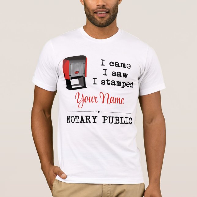 Camiseta Vim Ver Carimbo Notário Público Com Carimbo Person (Frente)