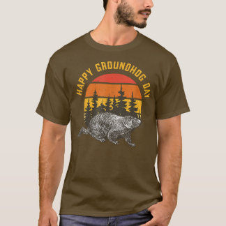 Camiseta Vinatage Happy Groundhog Day Funny Wood Chuck Holi