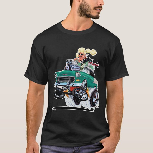 Camiseta Vince Crains High Octane Art, 1955 Chevy gasser (Frente)