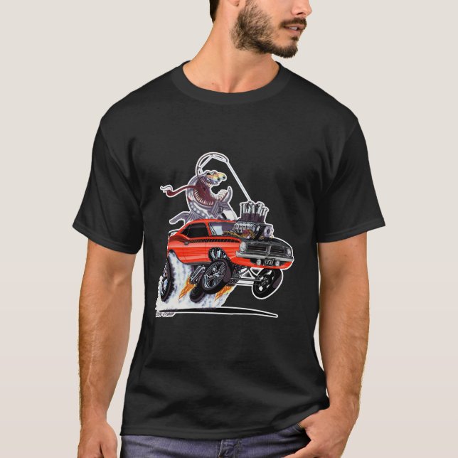 Camiseta Vince Crains High Octane Art, 1970 AAR 'cuda (Frente)