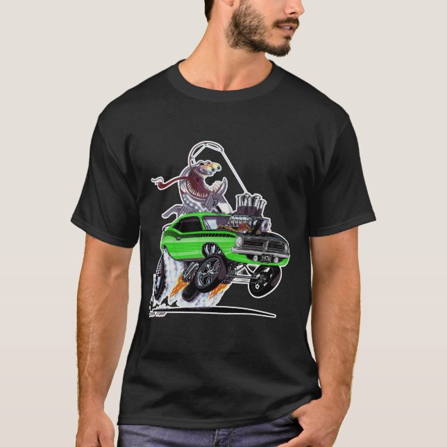 Camiseta Vince Crains High Octane Art, 1970 AAR 'cuda (Frente)