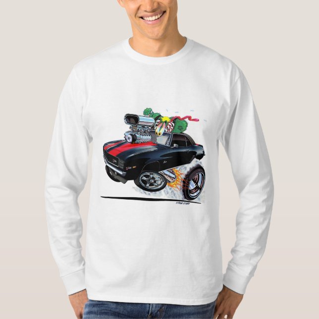 Camiseta Vince Crains High Octane Art, preto 1969 Camaro (Frente)