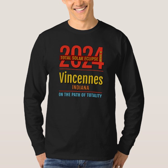 Camiseta Vincennes Indiana IN Total Solar Eclipse 2024  4   (Frente)