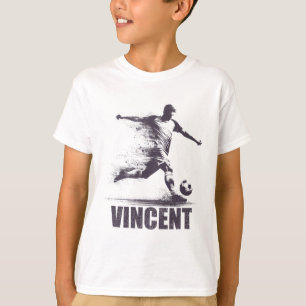 Camiseta Vincent Futebol Meninos Personalizado Primeiro Nom