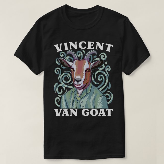 Camiseta Vincent Van Goat Funny Van Gogh Art Pun Humor Gag (Frente do Design)