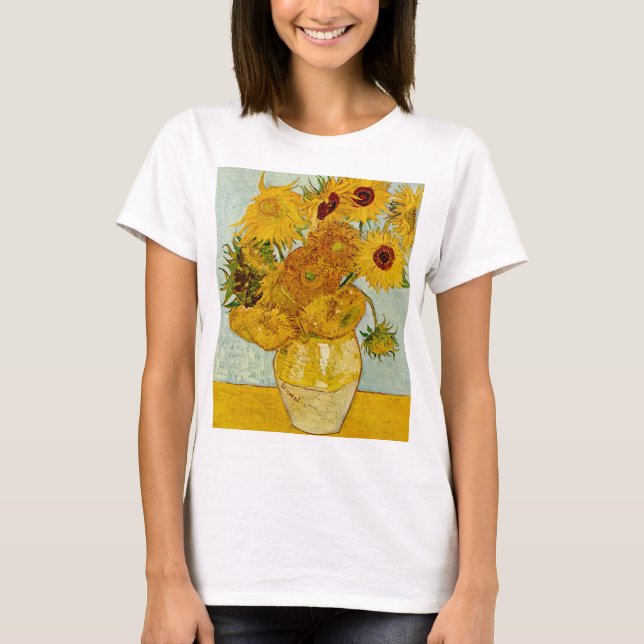 Camiseta Vincent Van Gogh 12 Sunflower Impressionista (Frente)