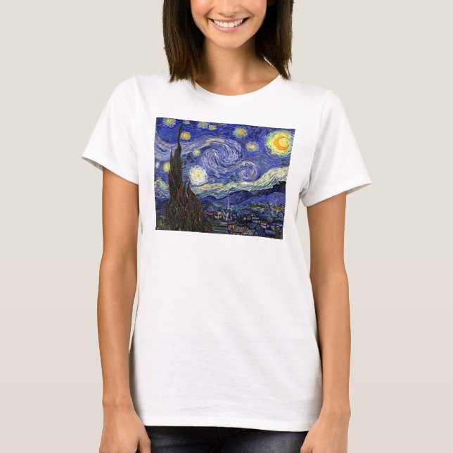 Camiseta Vincent Van Gogh - A Bela Arte da Noite Estrelada (Frente)