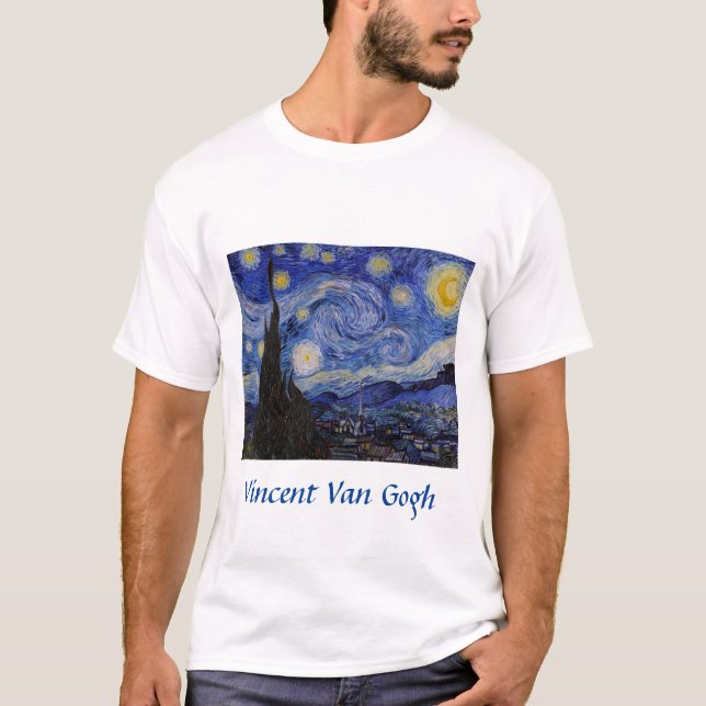 Camiseta Vincent Van Gogh - A noite de Starry (Frente)