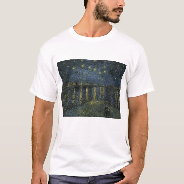 Camiseta Vincent Van Gogh, A Noite Estrelada Sobre o Ródano (Frente)