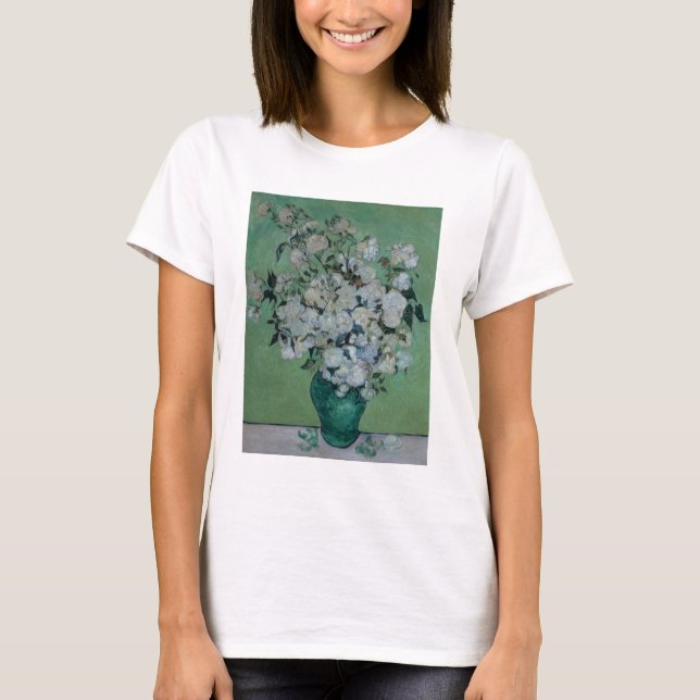 Camiseta Vincent van Gogh | A Vase de Rosas, 1890 (Frente)