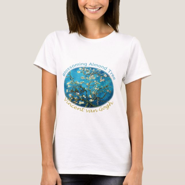 Camiseta Vincent van Gogh, Almond Tree florescente (Frente)