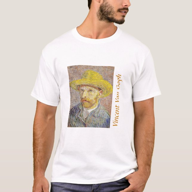 Camiseta Vincent van Gogh - Autorretrato com Chapéu de Palh (Frente)