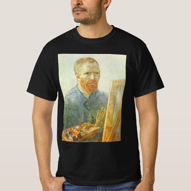 Camiseta Vincent van Gogh - Autorretrato na frente de Easel (Frente)