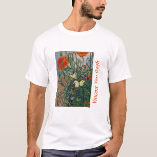 Camiseta Vincent van Gogh - Borboletas e Papoulas