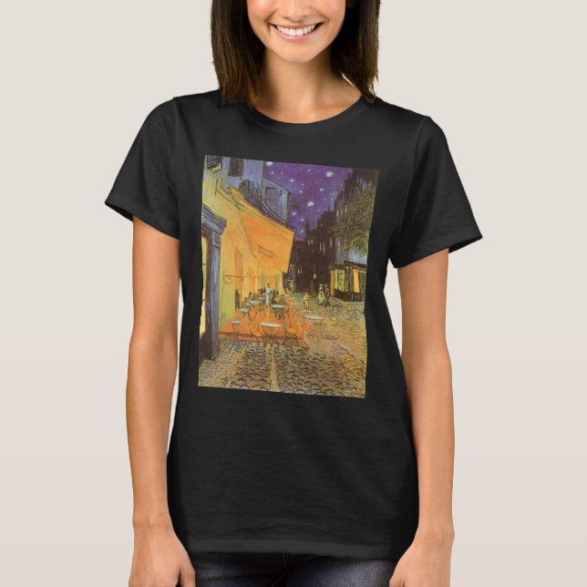 Camiseta Vincent van Gogh - Cafe Terrace à Noite (Frente)
