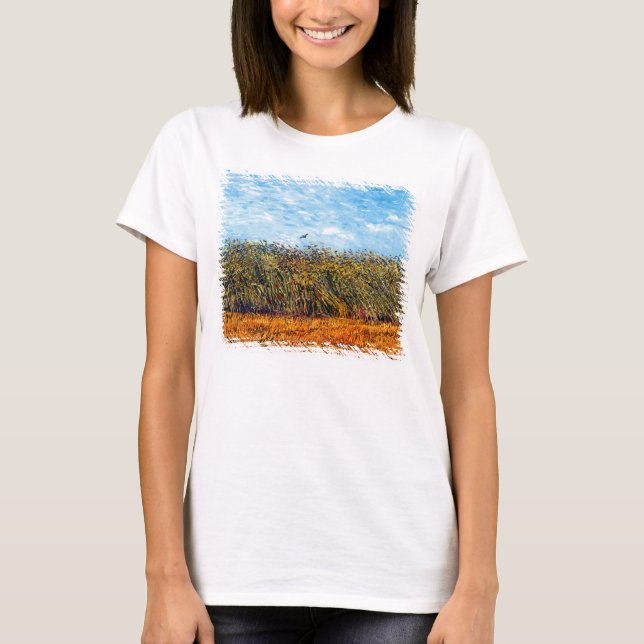 Camiseta Vincent Van Gogh - Campo de Trigo com uma Cotovia (Frente)
